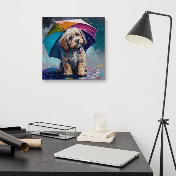 Rainy Day Cockapoo Canvas Wall Art - Image 2