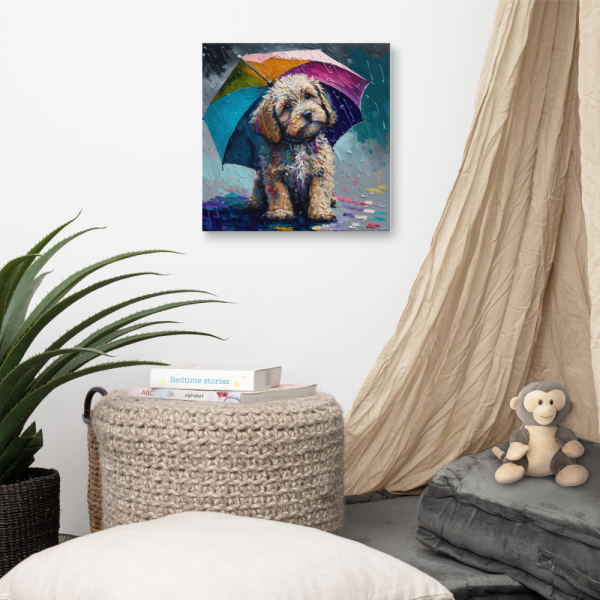 Rainy Day Cockapoo Canvas Wall Art - Image 4