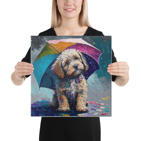 Rainy Day Cockapoo Canvas Wall Art - Image 5