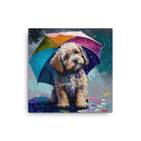 Rainy Day Cockapoo Canvas Wall Art